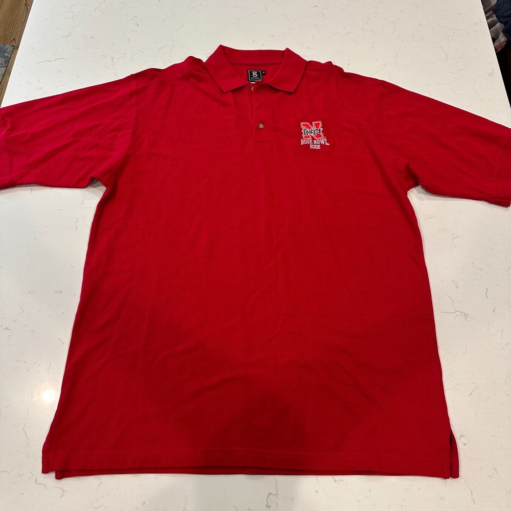 Nebraska Cornhuskers Mens XL Polo 2002 Rose Bowl Vintage Sports College Football